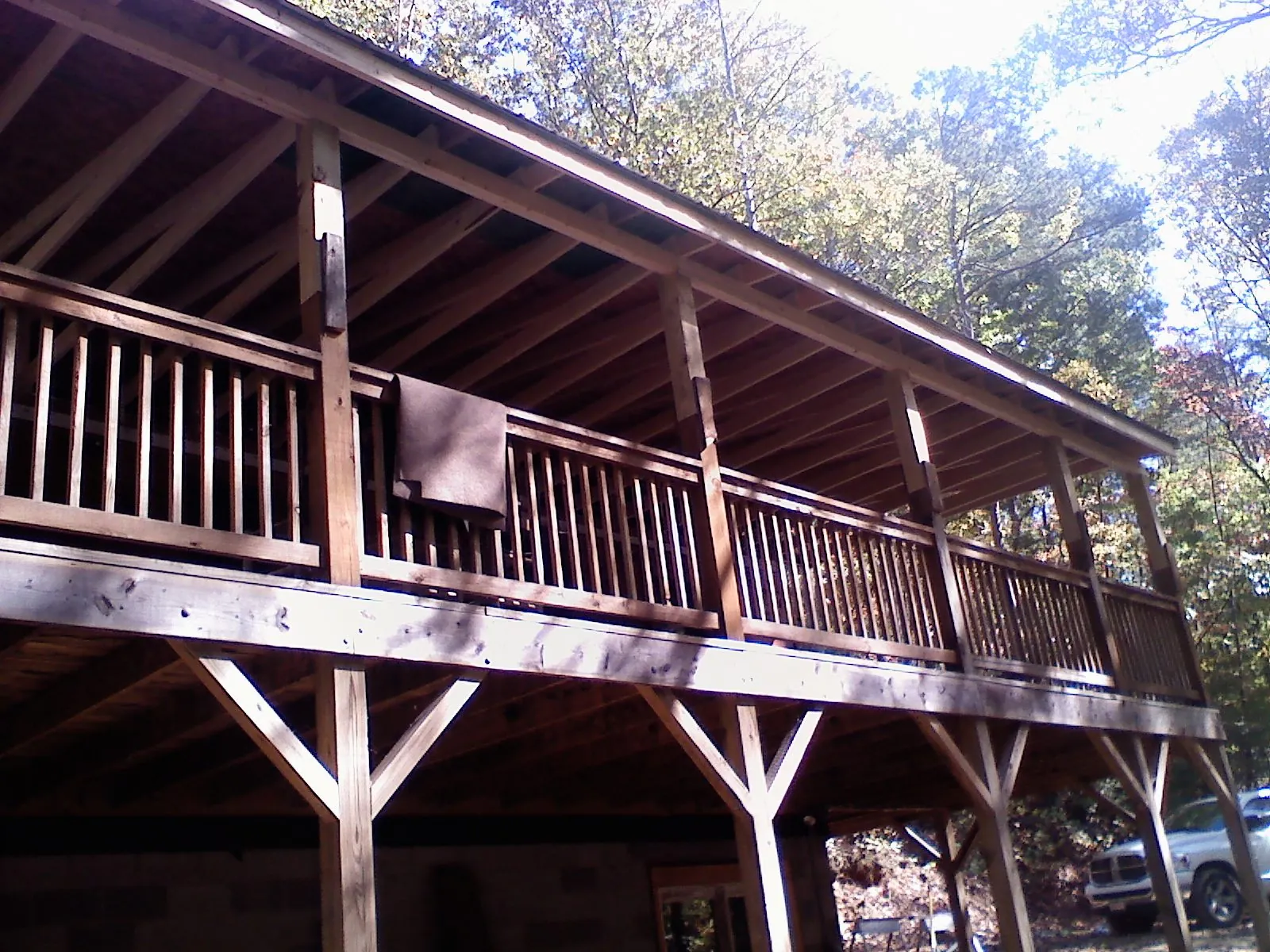 Timber framing under a new elevated porch and deck — Roof Leak Repair in Hopewell by Roofing Brothers